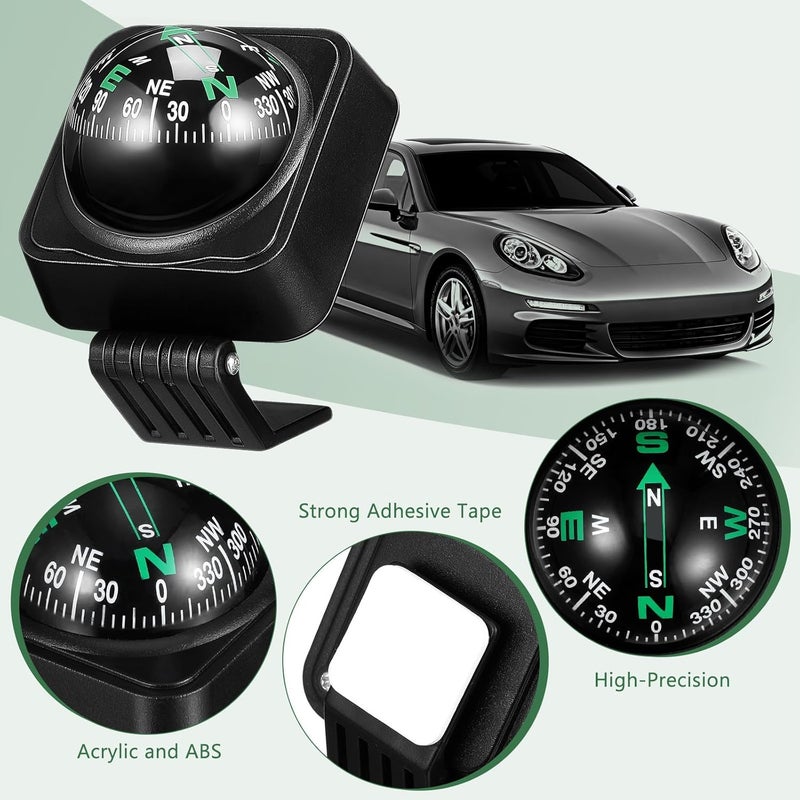 OSALADI Car Compass for Dashboard: Vehicle Compass Ball with Level Indicator, Portable Outdoor Driving Auto Dash Navigation - Image 3
